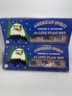 2 Sets Of Vintage American Spirit Indoor Outdoor 10 Lite Flag Nos Tested Nib Open. Price: $20.00.