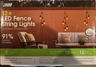 Feit Electric 12-FT Led Fence String Lights Linkable- In/outdoor New. Price: $19.00.