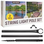 Two 9 Ft. String Light Poles, Black New. Price: $93.14.