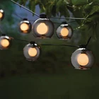 8-LIGHT 10 Ft. Black Indoor/outdoor Plug-in String With Smoky Glass Shades New. Price: $35.36.
