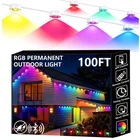 Sunwuko Permanent Outdoor Lights, 100FT Smart Eave With Rgb Led Light, Ip New. Price: $93.09.