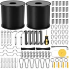 Flasoo 215PCS String Light Hanging Kit, Outdoor Guide Wire Rope With 24... New. Price: $44.95.