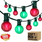 Xingzd G40 25FT Led Globe String Lights, 27 Red Green Bulbs, Outdoor Holiday ... New. Price: $34.99.