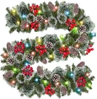 Turnmeon 9FT 100 Lights Prelit Christmas Indoor Garland Battery Operated Open. Price: $44.99.