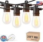 Svater 25 Ft Led Outdoor String Lights Black Waterproof IP65 Dimmable New. Price: $26.99.