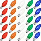 Abeja 25 Pack C9 Multicolor Christmas Replacement Bulbs Ceramic E17 Base 7W Used. Price: $17.99.