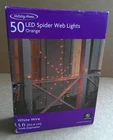 Holiday Home 50 Led Spider Web Halloween Orange Lights White Wire 5-FT. Open. Price: $24.99.