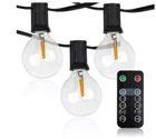 Newhouse Lighting Led 50' Plug-in Globe Bulb String W/dimmer, Remote-used. Price: $31.99.