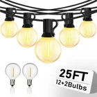 Abeja 25FT Led Outdoor String Light, G40 Globe Patio Lights With 14 Ediso... New. Price: $40.31.