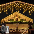 Ollny 400 Led 32FT Warm White Outdoor Icicle Lights Christmas Remote 8 Modes New. Price: $30.38.