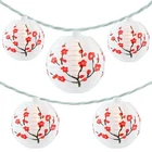 Yuletime Plum Blossom Lantern String Lights, 10 Count Nylon 7.6' W... New. Price: $27.48.