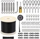 Wayska String Light Hanging Kit With 250 Ft Nylon Coated Stainless Black New. Price: $70.76.