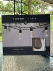 Sterno Home 10.5FT Led Outdoor String Lights Glass And Black Plastic New. Price: $15.99.