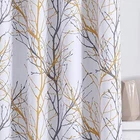 Fmfunctex Yellow-white Curtains For Living Bedroom 63" Grey Branch Print New. Price: $55.39.