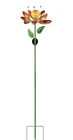 Orange Solar Spinner Garden Stake Metal & Glass By Sunset Vista 66 Flower Open. Price: $29.99.