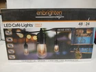 Enbrighten Led Cafe Indoor/outdoor String Lights 48FT 24 Bulbs 2200K Warm White New. Price: $72.00.