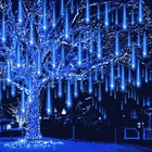Meteor Shower Outdoor Icicle Lights Blue 12 Inch 8 Tubes Falling Snowfall String New. Price: $18.01.