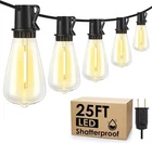 Outdoor String Lights, Patio With 10+1 Led Dimmable 25FT, Black New. Price: $23.23.