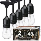48FT Outdoor String Lights, 2 Pack Dimmable Edison Bulbs For Patio & Party New. Price: $116.99.