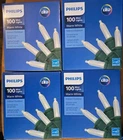 Lot Of 4! Philips Mini Led Lights 100 Count Warm White Indoor Outdoor Green Wire New. Price: $44.99.