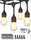 Xmcosy+ 96FT Outdoor String Lights, Patio Waterproof With 32 S... New. Price: $66.24.