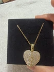 Gold Tone Stainless Steel Heart Angel Wings Charm Pendant Cable Chain Necklace New. Price: $8.00.