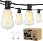 Brightever 50FT Outdoor String Lights Waterproof, 2700K Led Patio New. Price: $23.67.