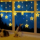 Best Christmas Window Lights, 76LEDS 9 Star Curtain Warm White&multicolor, IP65 New. Price: $47.03.