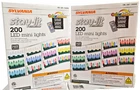 Sylvania Stay Lit Platinum 200 Led Mini Lights 12 Color Options 66 Ft Box New. Price: $69.88.