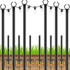 Ahrlhr 6 Pack String Light Poles, Outdoor 10 Ft Forked Metal New. Price: $95.99.