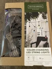 Smith & Hawken Color Changing Led String 10LIGHTS 12FT + Clamps Used. Price: $30.00.