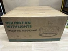 Antoine 17 Indoor Black Ceiling Farmhouse Caged Fan/lights/remote Open. Price: $73.50.