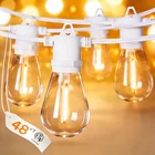 48FT Led Outdoor String Lights With 15 Edison Shatterproof Bulbs, Weatherproof New. Price: $40.99.