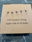 Brightever Led Outdoor String Lights ST38 Bulbs Dimmable 2700K Warm White New. Price: $48.00.
