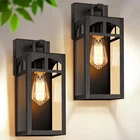 Verron Outdoor Wall Lanterns Exterior Waterproof Light 2 Pack - Black Open. Price: $58.18.