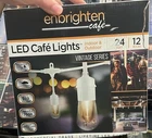 Enbrighten - Vintage String Lights, 24FT, 12 Bulbs, White Cord New. Price: $78.00.