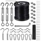 Bestnewll 164 Ft String Lights Hanging Kit Wire Rope Cable Suspension. Price: $59.99.