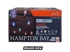 Hampton Bay Smart Black 12-LIGHT 24FT Indoor/outdoor Plug String Rgbw New. Price: $49.95.