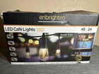 Enbrighten Caf 24-BULB 48 Ft. Integrated Led String Lights, Black New Open. Price: $70.00.