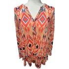 Lucky Brand Women Top Pullover Orange 2XL Lightweight Southwestern Aztec Pre-owned. Price: $19.99.