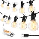 Outdoor-string-lights-paio-lights, 100FT (50FT*2) 50+2 Shatterproof Bulbs New. Price: $80.36.