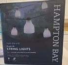 Hampton Bay Plug-in String Lights 10 Ft 8-BULBS With White Glass Shades C5582 New. Price: $26.99.