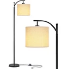 Brightech Montage 62 In. Bronze Led Arc Floor Lamp Linen Shade M5-CGPD-VRM5 Open. Price: $49.99.
