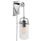 Globe Electric Allen 1-LIGHT Chrome Wall Sconce 4.64 In. Clear Glass Shade Open. Price: $26.99.