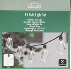 Garden Collection Edison 15 Bulb Light Set, 9.8 Ft Black Brown White Cord New. Price: $8.00.