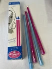 Set Of 4 Vintage Capri 15" Taper Candles 2 Light Blue Pink Magenta W/ Box New. Price: $16.99.