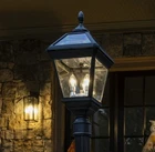 Gama Sonic Imperial Trio Bulb Solar Post Light Candelabra Design 37BC50012 Black New. Price: $175.00.