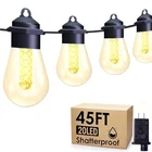 45FT Outdoor String Lights, Weatherproof Led Patio With 20 Plug-in New. Price: $33.23.
