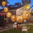 Decorative Outdoor Patio String Lights, Seagrass Rattan Wire Ball Style Lante... New. Price: $36.53.