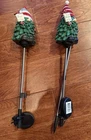 2- Solar Powered Gnome Christmas Tree Garden Stake One Missing Bottom Used. Price: $9.50.